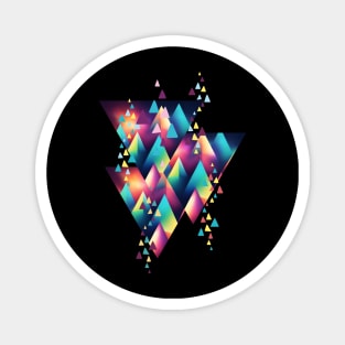 Abstract pattern of multicolored triangles Magnet